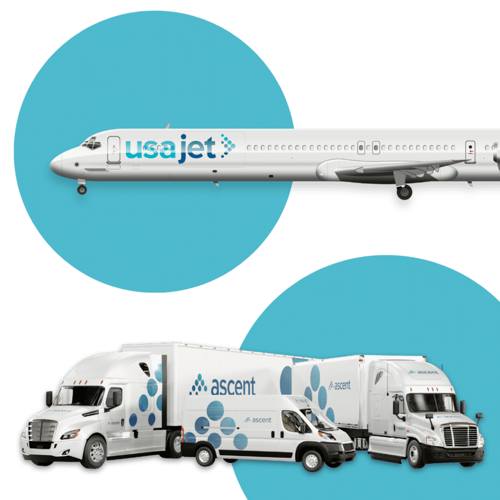 Ascent owned aircraft and fleet of trucks