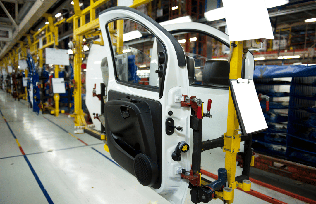 automotive door in production