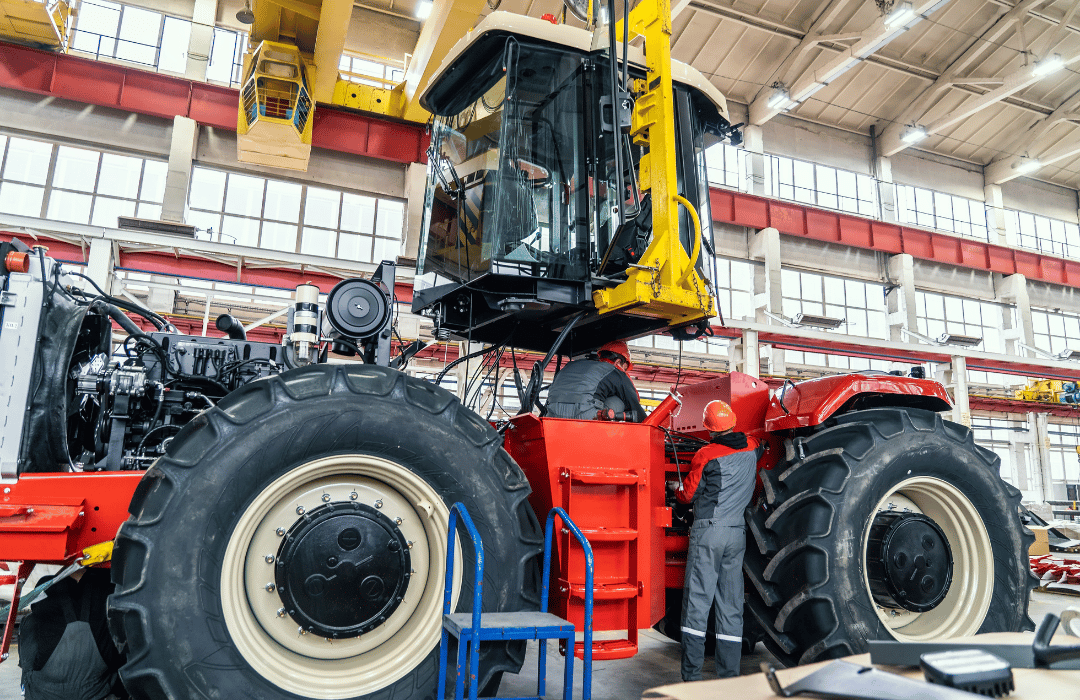 tractor being assembled